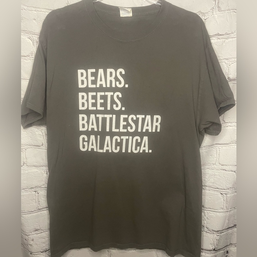 Port and Company Gray Tee with White Print